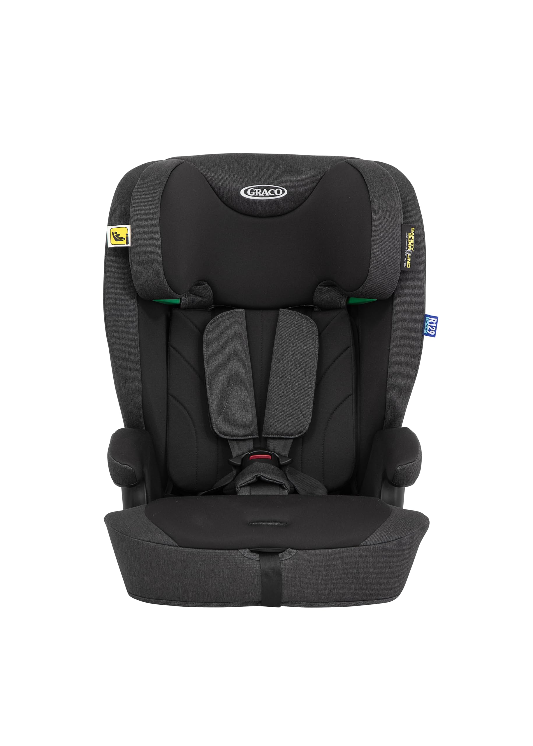 Graco Energi i-Size R129 fotelik samochodowy 2 w 1, z oparciem z ISOFIX i Top Tether od 76 do 150 cm (15 miesięcy do ok. 12 lat), kolor Midnight
