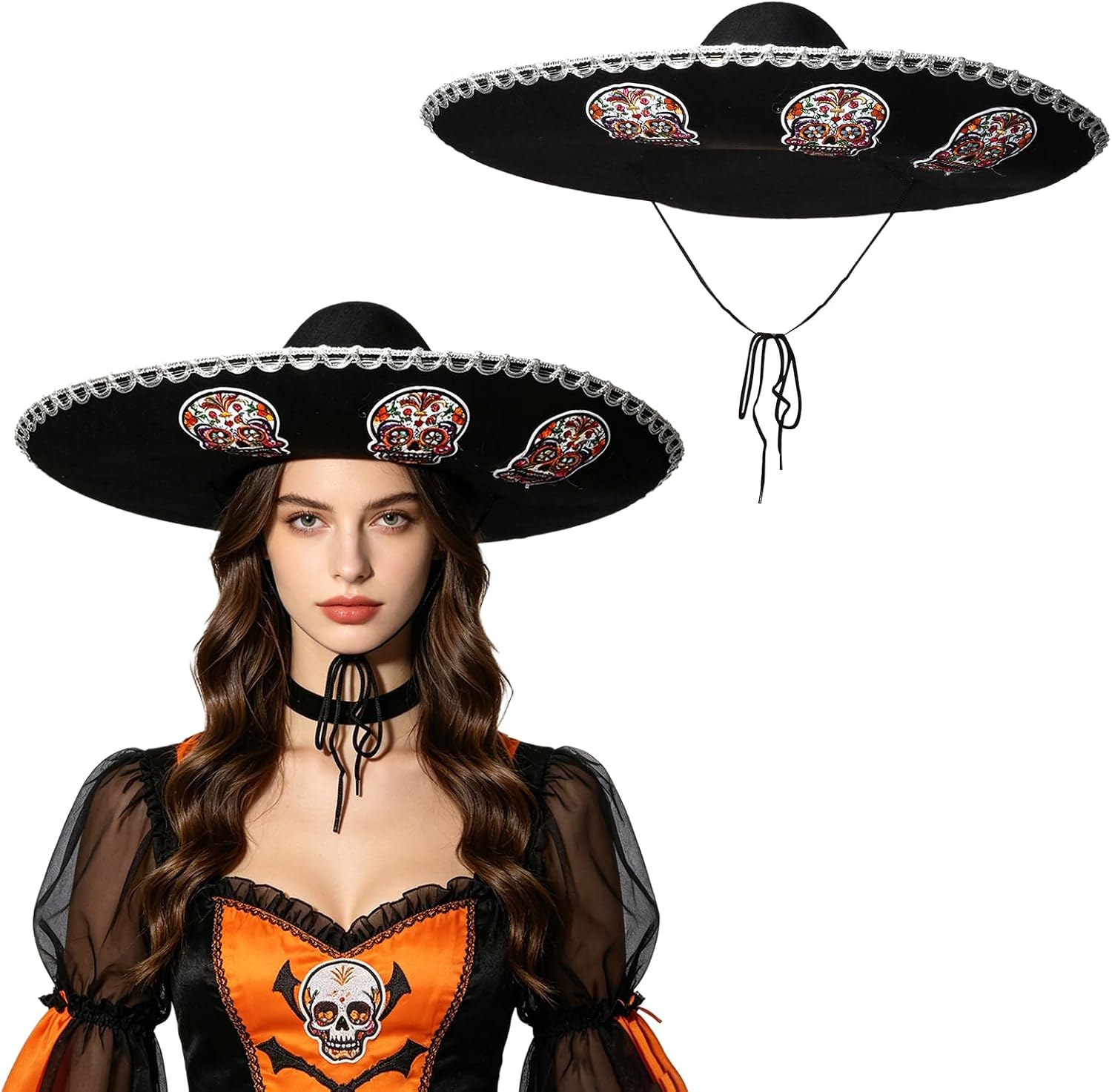 Adult Mexican Mariachi Sombrero Hat Parade Accessory | Mexican Mariachi Hat,Fun Costumes,Accessories,Theme Outfit,Halloween Accessory,Masquerade Gear,Decorated Cap,Rave Prop