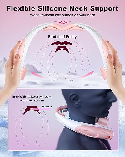 Miniatura 6 de Ventilador de cuello personal, portátil, con 6 velocidades IA, batería de larga duración de 6000 mAh para enfriamiento rápido, recargable por USB-C,