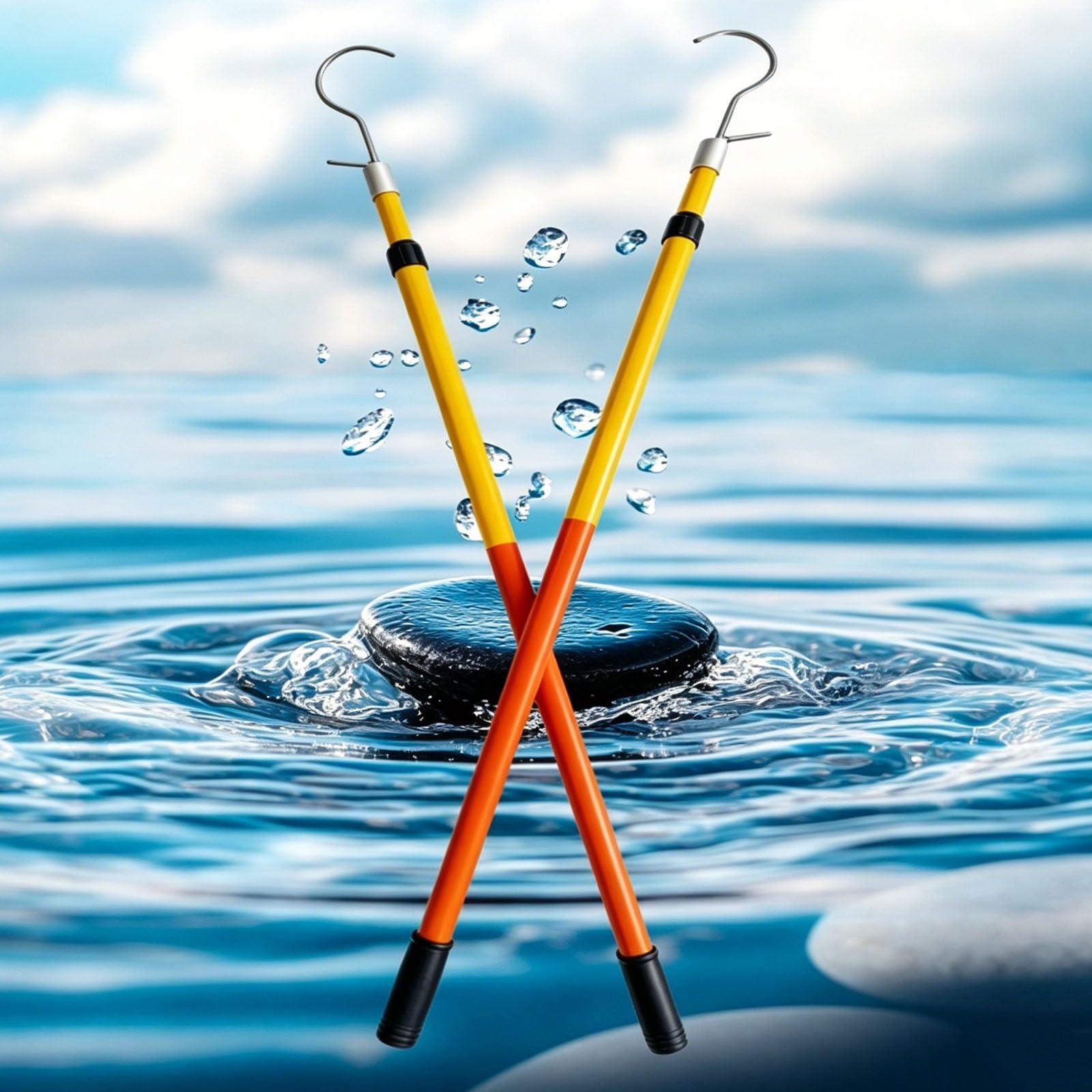 Mezzo Marinaio telescopico da 78 Pollici (Circa 2 Metri), Leggero e in vetroresina (FRP); Asta Nautica Retrattile per attracco, Pesca e Kayak