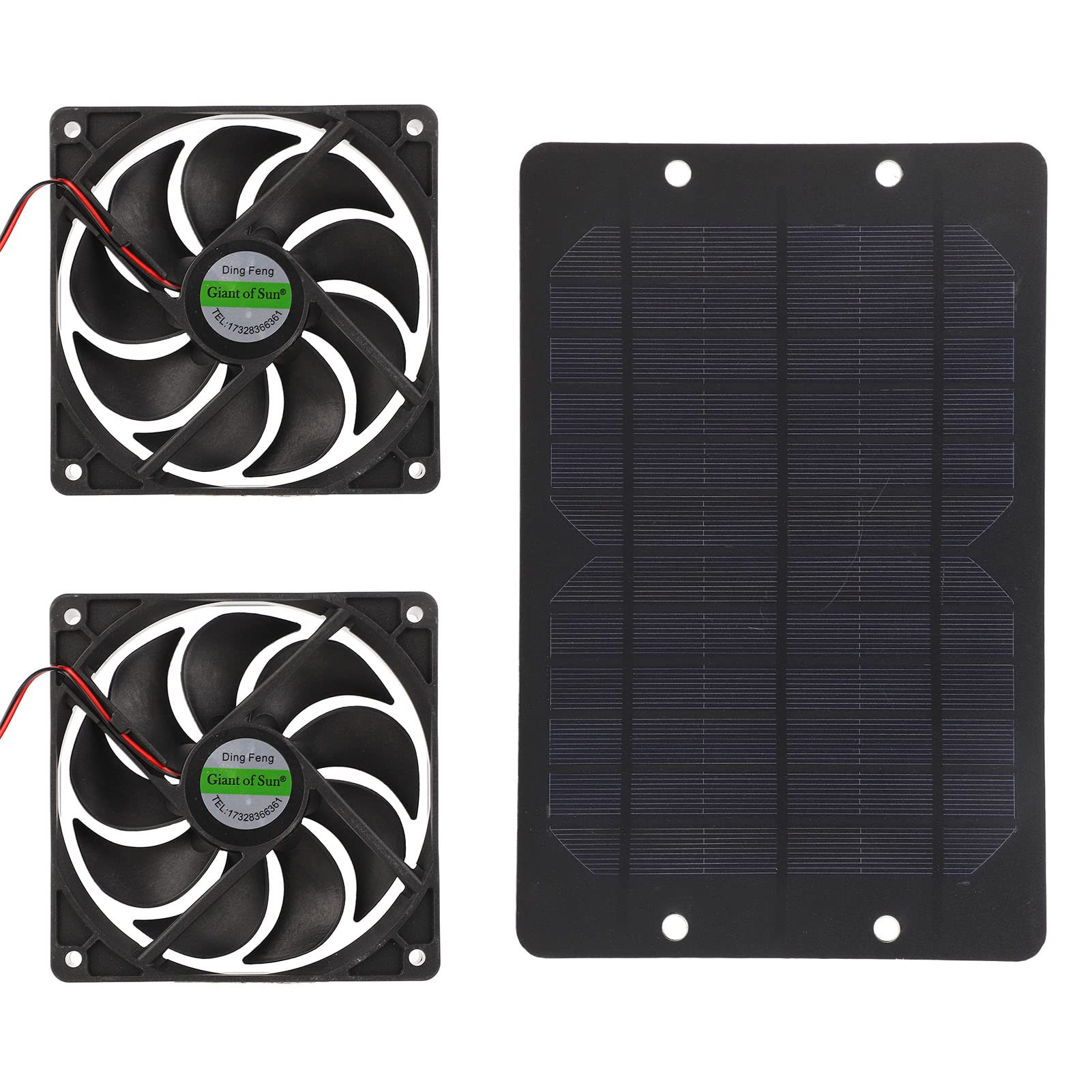 ecoCalm Zonneventilator met batterij, 8 inch ventilatoren op zonne-energie voor schuur met 25 W bifaciale zonnepaneel en uitlaatventilator voor kas/buiten met anti-terugslagklep