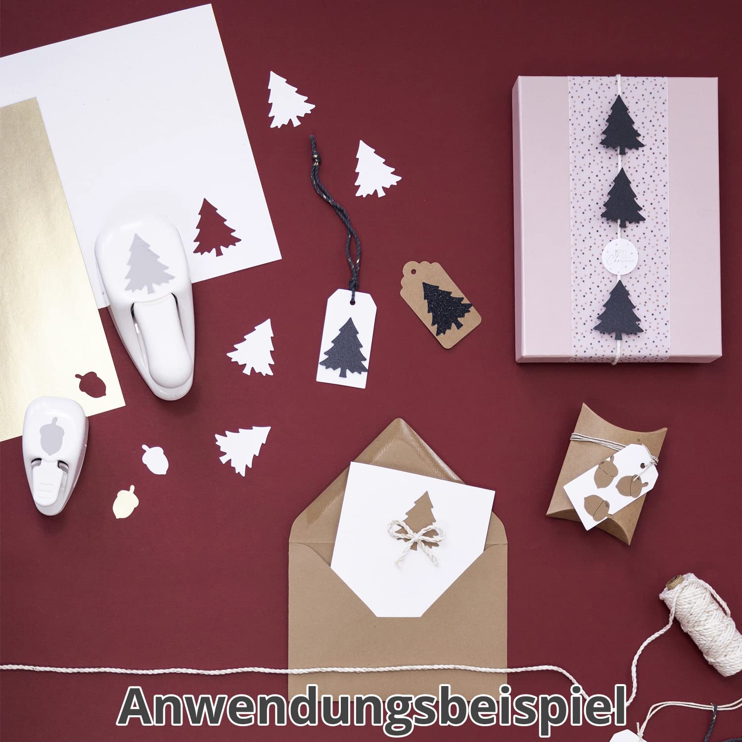 ARTOZ Christmas Paper Punch, 5 cm - for Invitations Menu Cards & Decorations, Suitable up to 220 g/m², Fir Tree, 50 mm - Image 3