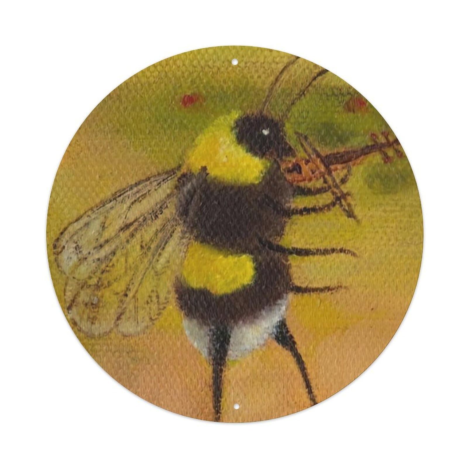 Animal Insects The Bee Who Plays The Violin Vintage Metal Tin Sign Plaque Wall Decor for Cafe, Club Bar, Office, Garden Metal Poster 8x8Inch