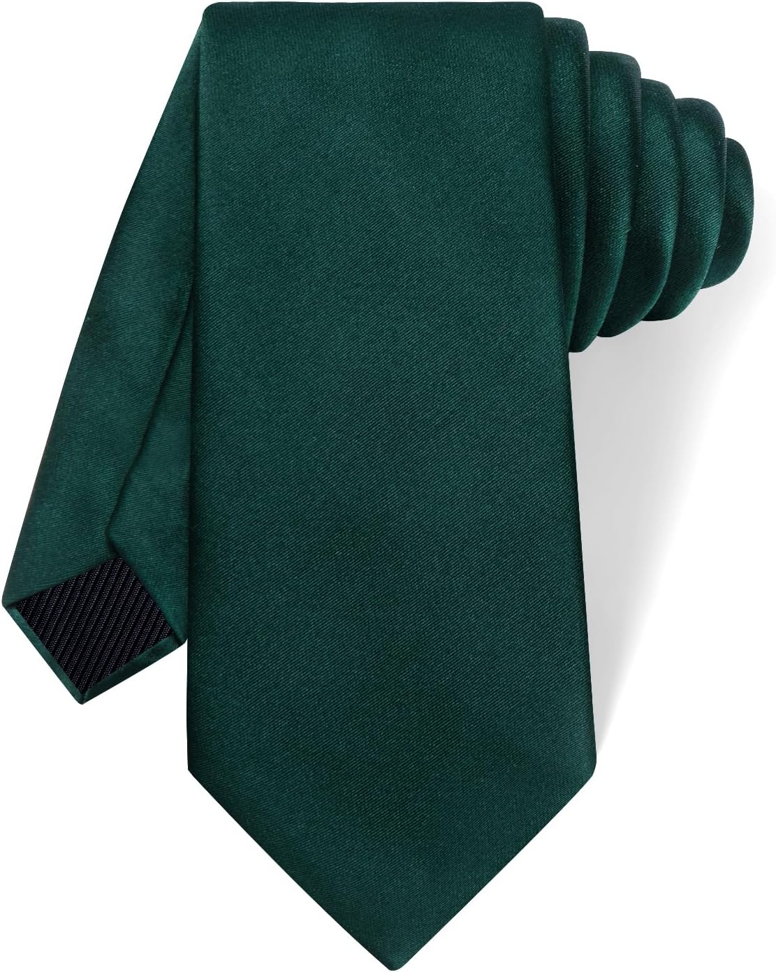 Skinny Ties for Men Satin 2.4" Slim Necktie with Pocket Square Tie Clip Set Solid Color Wedding Party Business - Image 5