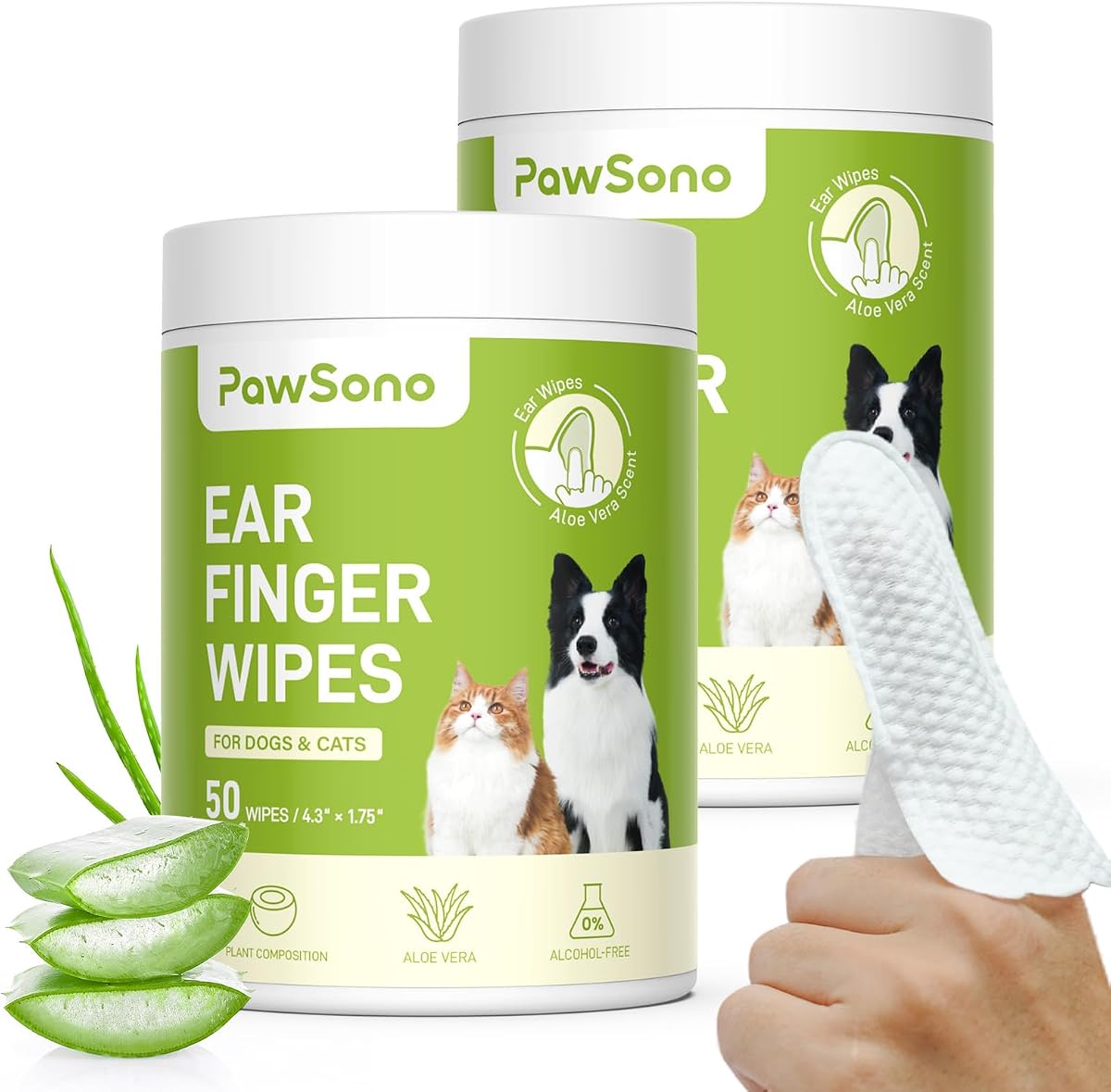 Toallitas para orejas de perro – 100 toallitas limpiadoras de orejas para perros y gatos, toallitas de limpieza de orejas prehumedecidas para cachorros, gatitos y animales pequeños, toallitas gruesas para orejas de mascotas para eliminar cera, suciedad y desechos