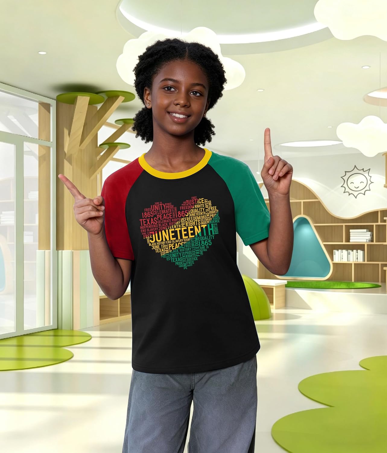 Juneteenth Shirts for Kids Boys Girls 1865 Juneteenth T-Shirts African American Freedom Tee Tops 5-14Y