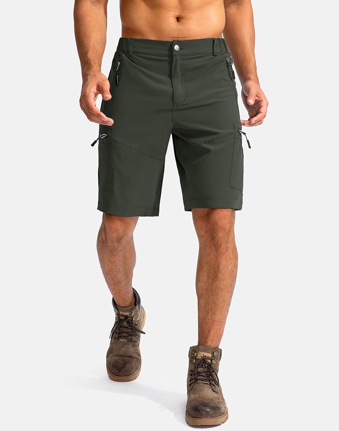 Pudolla Men's Hiking Cargo Shorts 9"/7"/11" Lightweight Outdoor Shorts for Men Trip Golf Camping Casual with 5 Zipper Pockets - Image 2