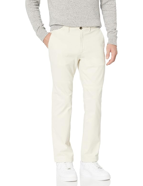 Amazon Essentials Men's Straight-Fit Casual Stretch Khaki, Stone, 34W x 29L by Amazon Essentials - Used condition - US$12.13