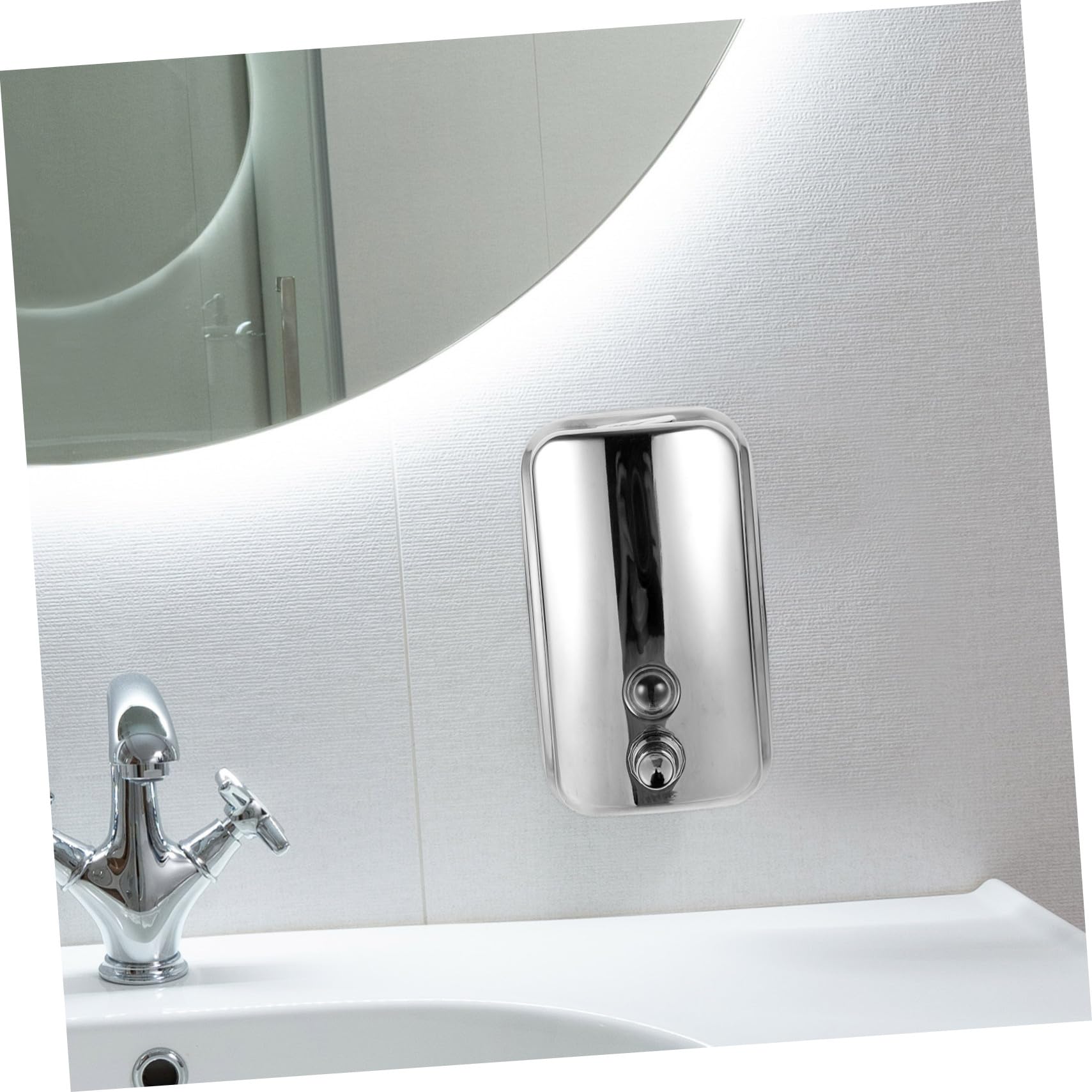 Dispensador de Jabón Líquido para Pared de Acero Inoxidable Capacidad Dosificador Manual para Baño Cocina y Oficina Resistente y Fácil de Instalar Diseño Anti-Goteo y