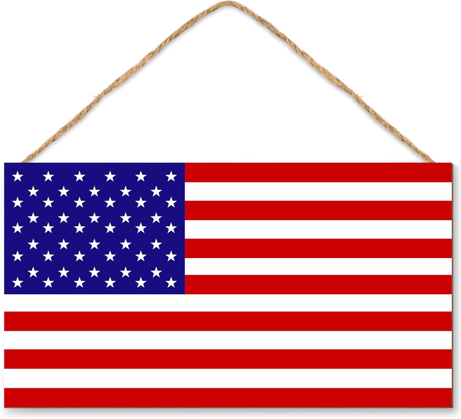 WTTORDE American Flag Door Hanging Sign，Farmhouse Patriotism Artwork Decorations Signs, Framed Indoor Outdoor Decorative Art Ornament for July 4th Independence Day, New Year, Holiday Party, Birthday