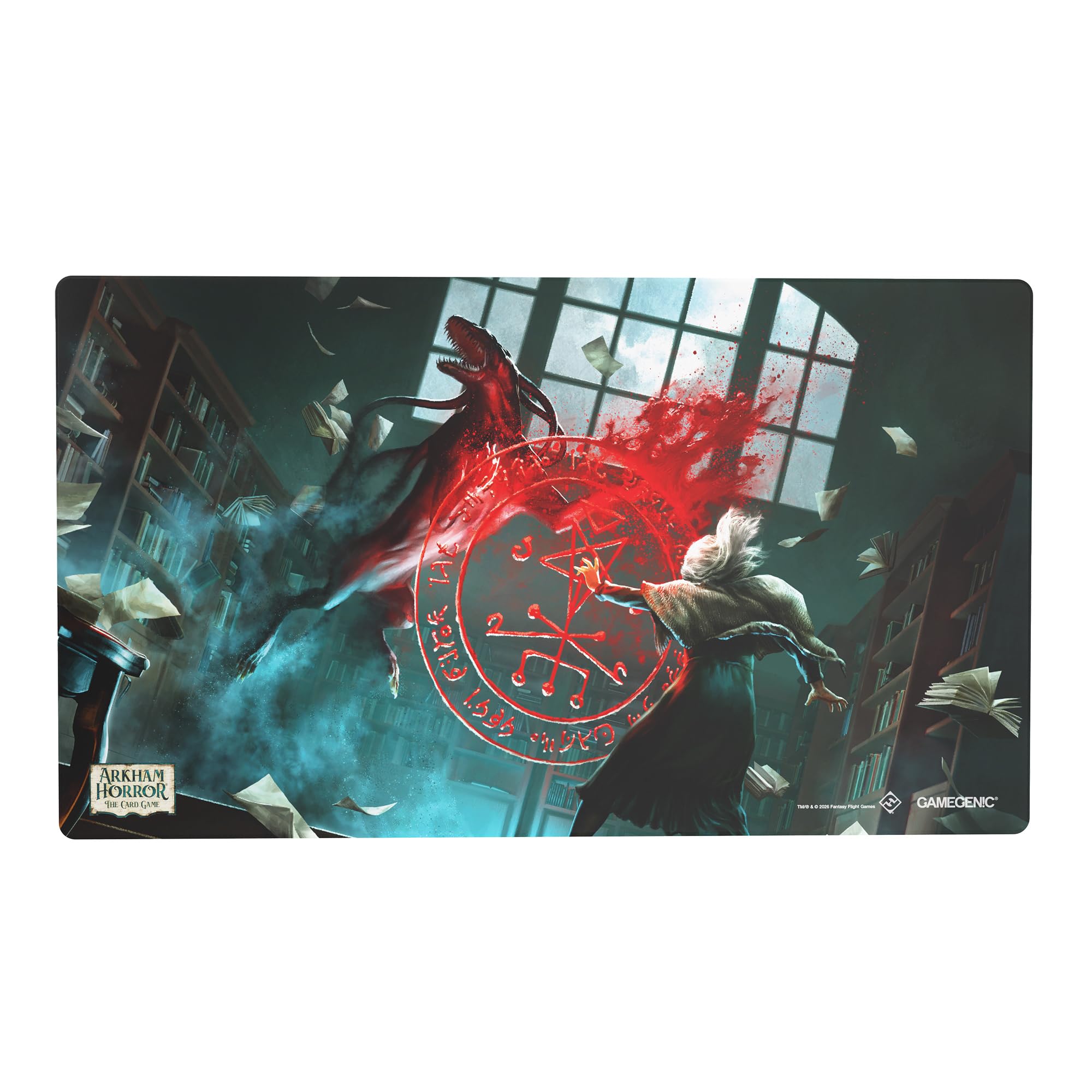 Arkham Horror: The Card Game Blood Warn Game Mat, exact product listing photograph