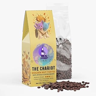 Bipolar Zen The Chariot | Golden Nut Toffee Coffee | Brazil Single Origin | Medium Roast | Roasted Peanut, Milk Chocolate & Honeyed Sweetness 12oz