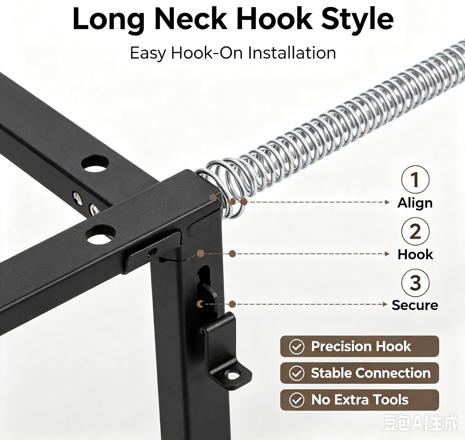 7 Inch Recliner Springs Replacement Sofa Chair Mechanism Tension Furniture Replacement Parts -Long Neck Hook Style (2Pcs)