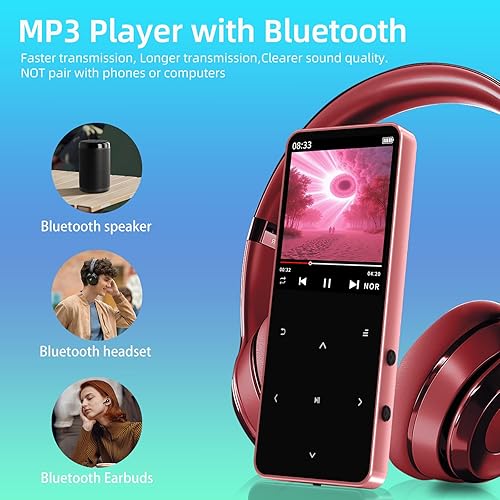 Miniatura 4 de Mp3 Player Bluetooth with Speaker,HiFi Sound Music Player with Bluetooth,FM Radio, Recorder, E-Book, Support up to 128GB  Portable Digital Mp3 for