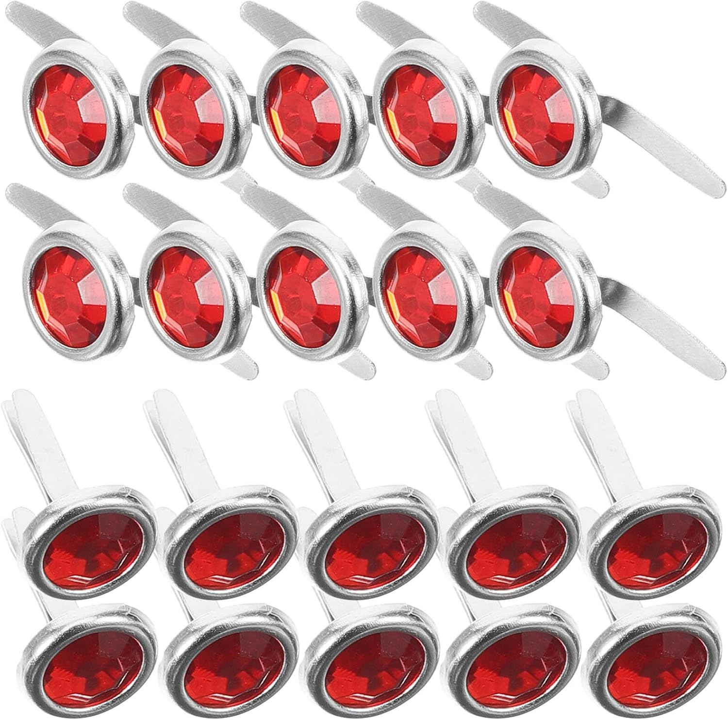AKOOSY 100pcs Mini Metal Brads DIY Craft Fasteners Iron Decorative Nails for Scrapbooking Photo Albums Ribbon Holding Red