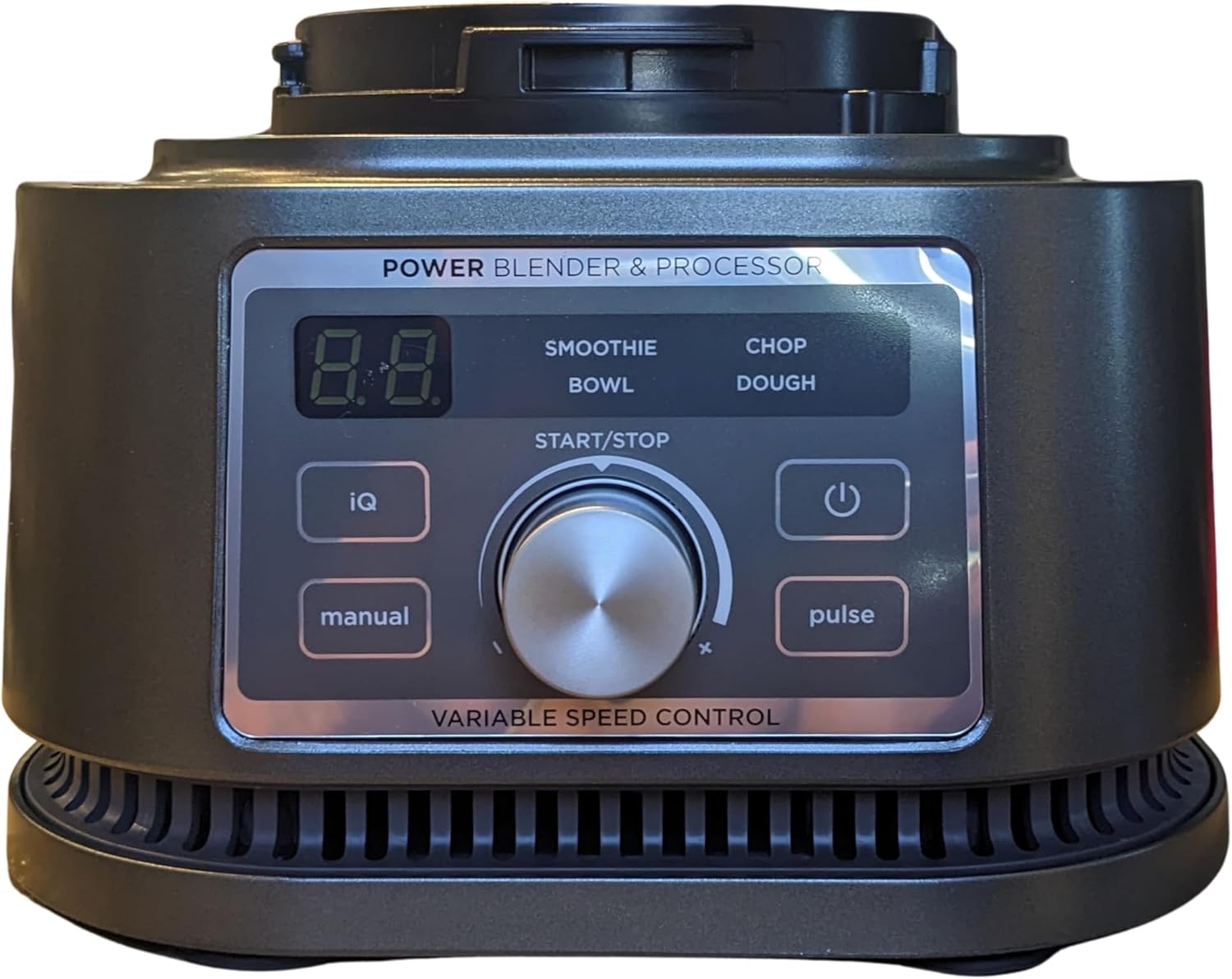 Front view of the control panel on the Ninja Foodi Blender replacement motor base.