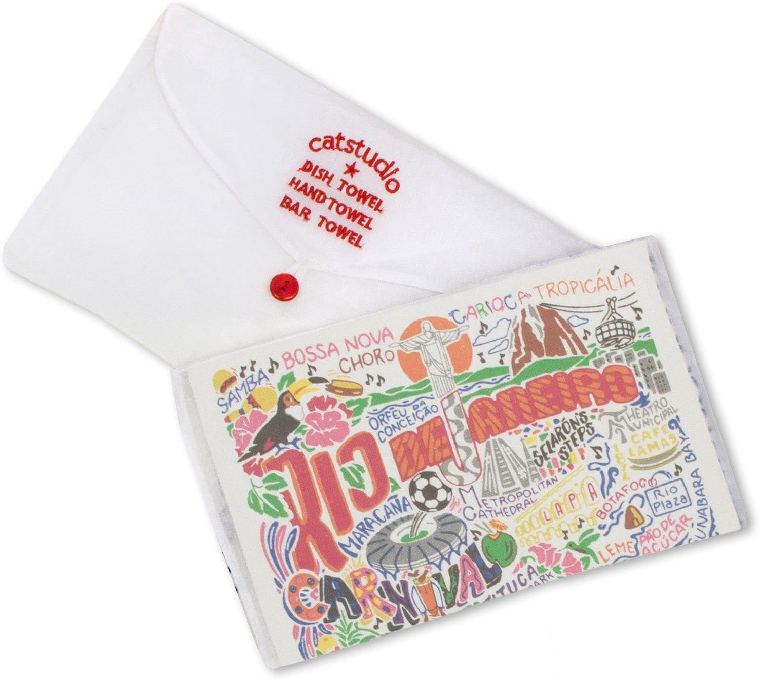 Catstudio Rio De Janeiro Dish Towel, Souvenir Kitchen and Hand Towel, Perfect Tea Towels for Brazil Lovers, Travel Souvenir, Housewarming Gifts, Couple Gifts