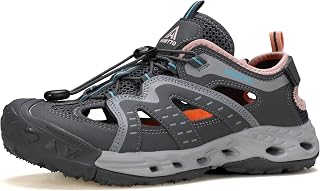Women's Amphibious Closed Toe Hiking Sandals Quick-Dry Water Shoes Non-Slip Athletic Adjustable Outdoor Fisherman Summer Beach Walking Travel Sandals