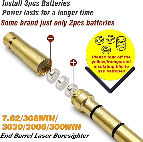 Vista 11 de Especial Laser Boresighter End Barrel Laser Bore Vista precisa y fácil de instalar Revólveres Pistolas Rifle y pistolas de aire