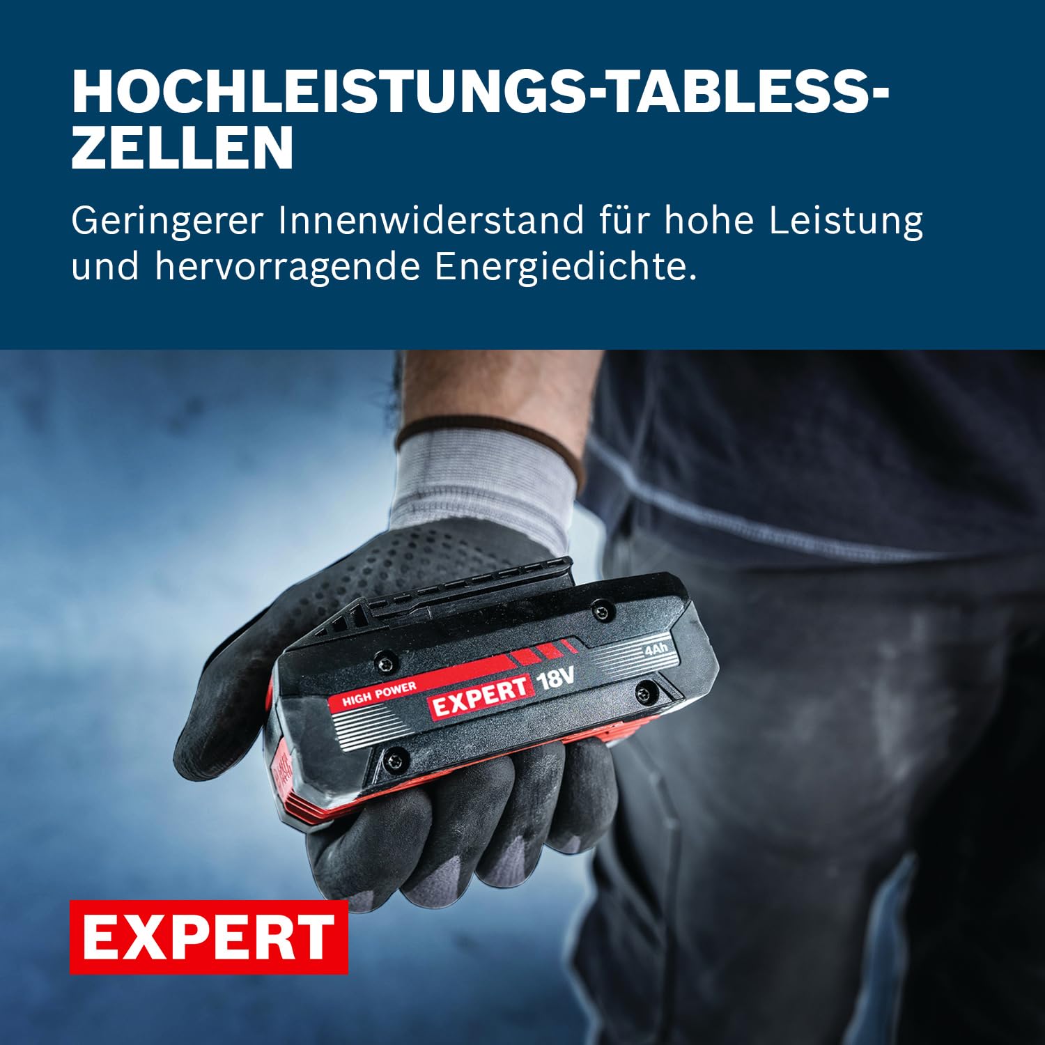 Bosch EXPERT 18V System Hochleistungsakku EXBA18V-40 (bis zu 2000 W max. Leistung)