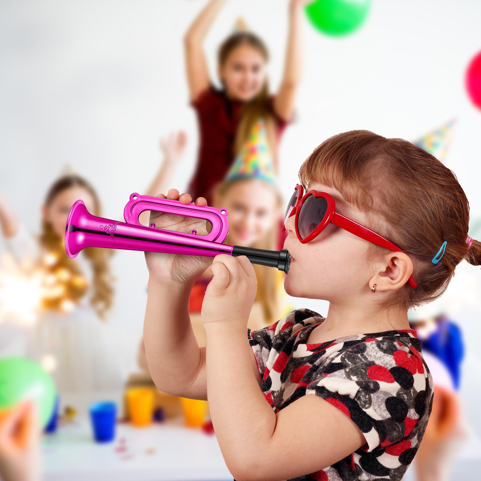 Children Trumpet Toy Musical. Wind Instrument For Kids, 3D Rendering Isolated On White Background 2xk68dc