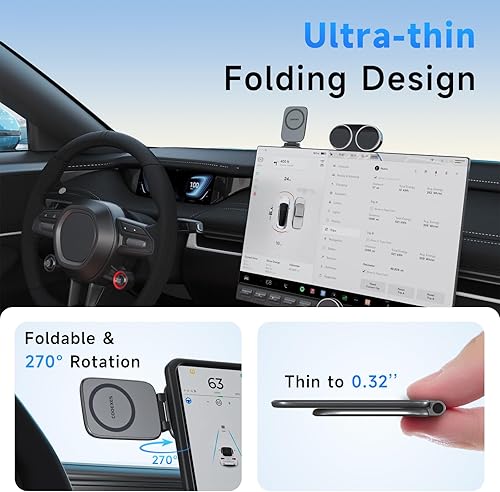 Miniatura 2 de Soporte magnético para teléfono para automóvil, soporte MagSafe para automóvil con imanes fuertes de doble cara, soporte ajustable para teléfono