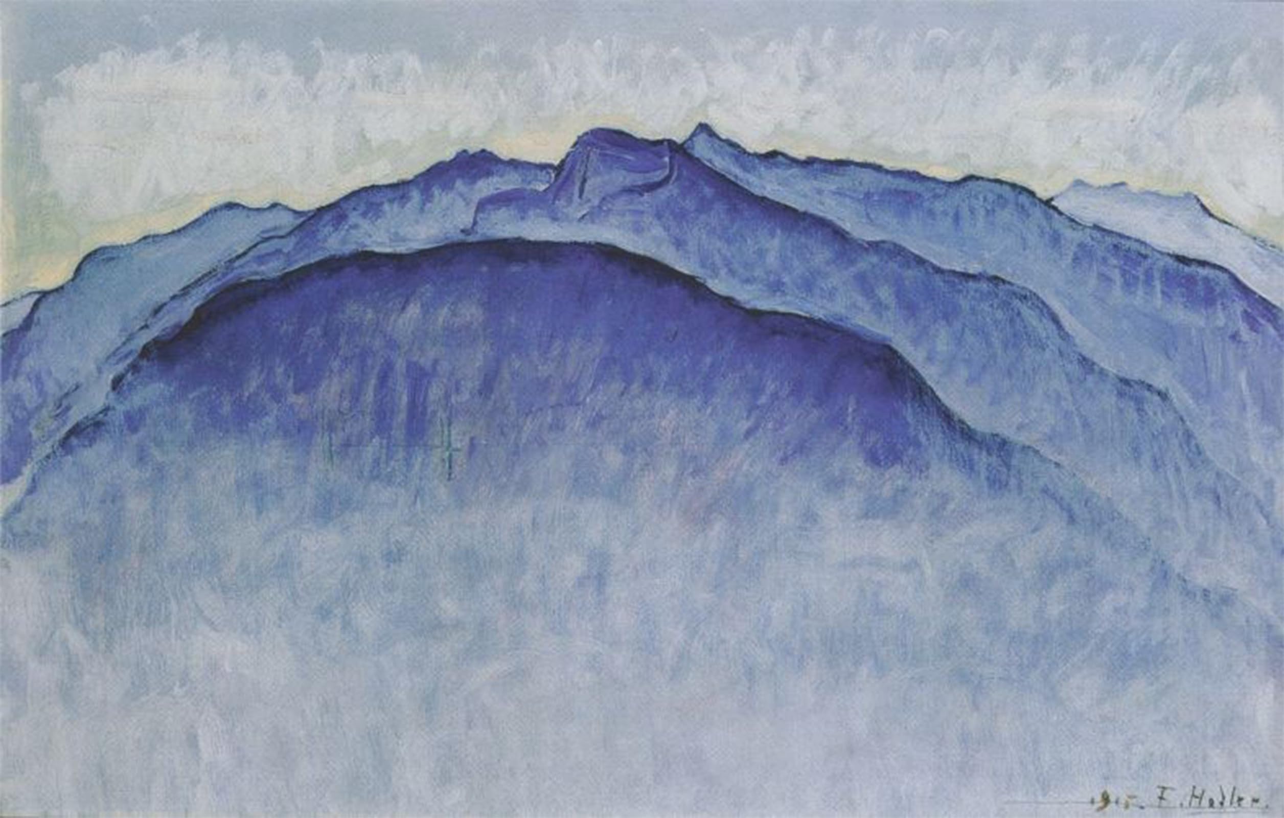 ARTXLXXBN Famous Painting Art Wall Decor Abstract Art Picture Mountain Peak in the Morning by Ferdinand Hodler Animal Pictures for Home Decor 60x90cm