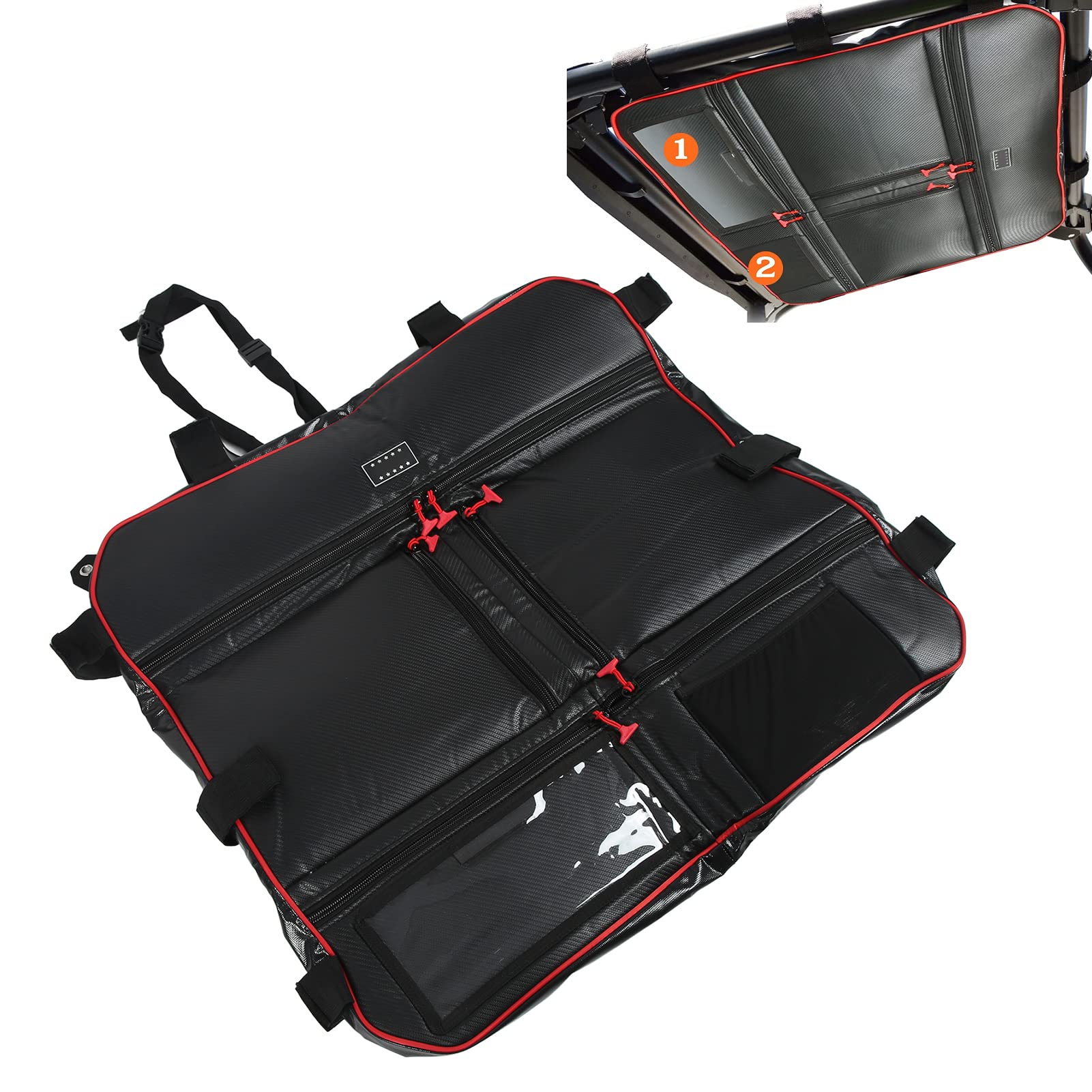 Yctze Borsa Portaoggetti Sopraelevata, Organizzatore a Soffitto con Tasche Multiple in Nylon e Vinile, Compatibile con XP 000