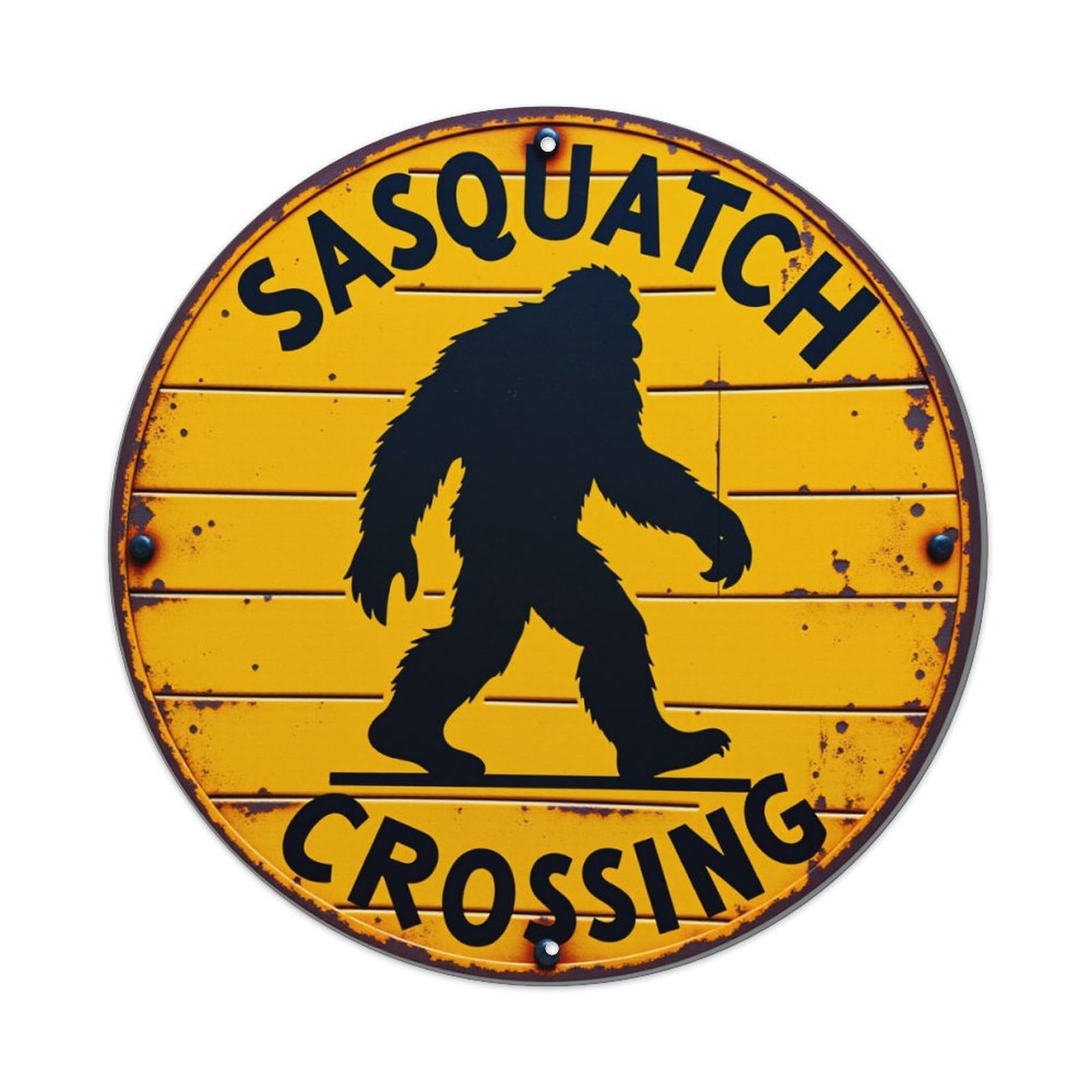 Sasquatch Crossing Sign Pattern Print Tin Sign Vintage Style Home Bar Garden Wall Plaque Decor Metal Poster 8x12 Inch
