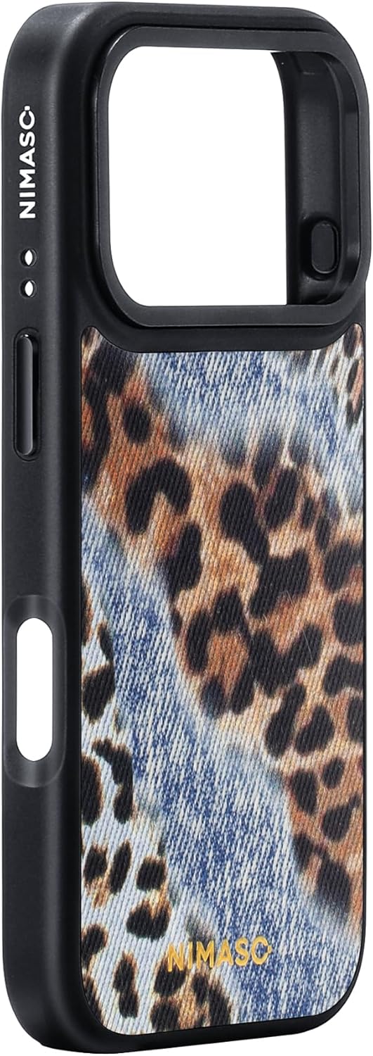 NIMASO for iPhone 17 Pro Case, Leopard Pattern Patchwork Case for Women Girls, Compatible with MagSafe, Cute Fashion Girly Phone Cover