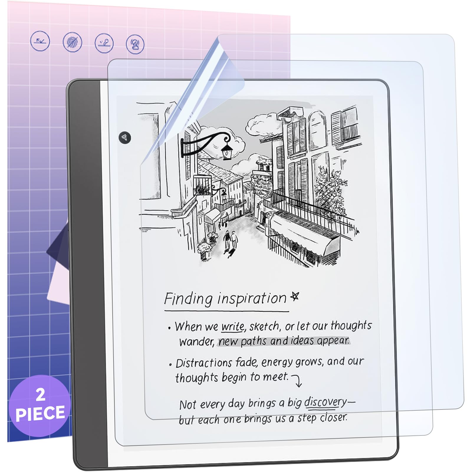 IPROKKO [2 Pack] Anti Blue Light Screen Protector for 10.2" Kindle Scribe 2024/2022 2nd/1st Gen Protective Film, Easy Install Eyes Friendly High Clarity Anti Glare eBook Reader Screen Filter Compatible with Tablet Boox Note Air, TouchPad D10
