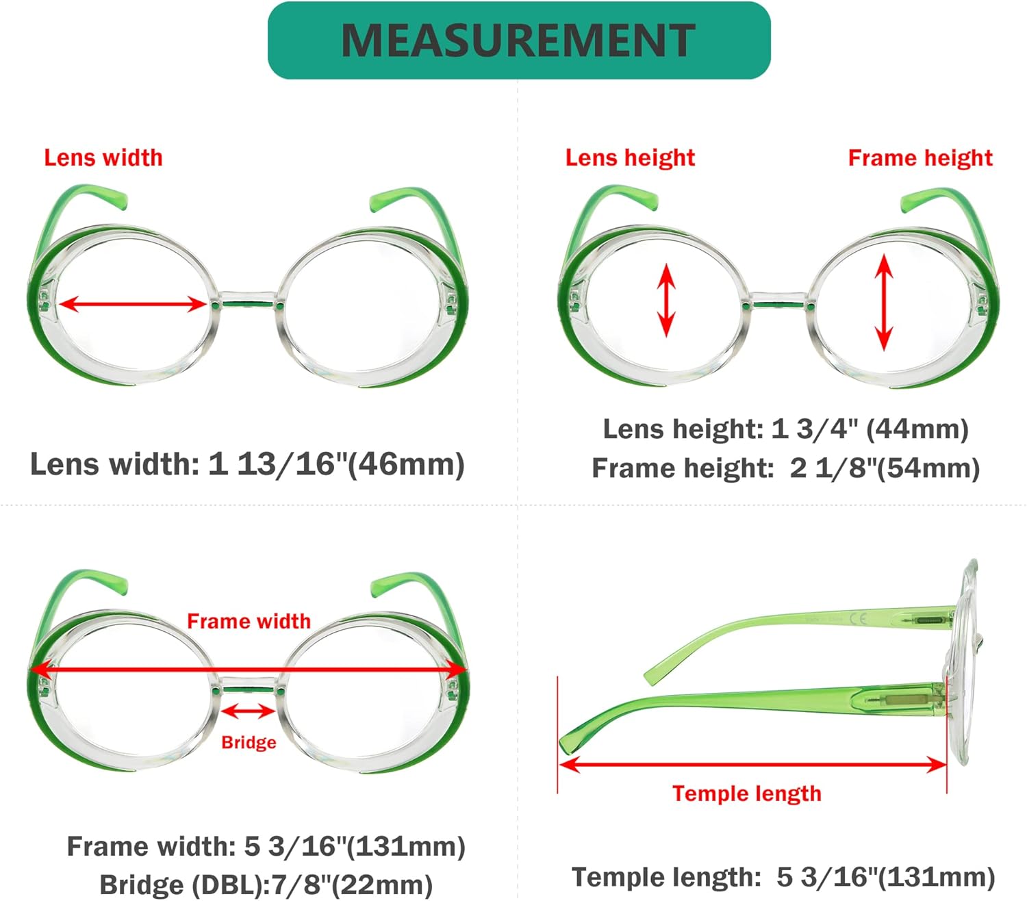 Eyekepper 4-pack Round Reading Glasses For Women Stylish Readers +3.0