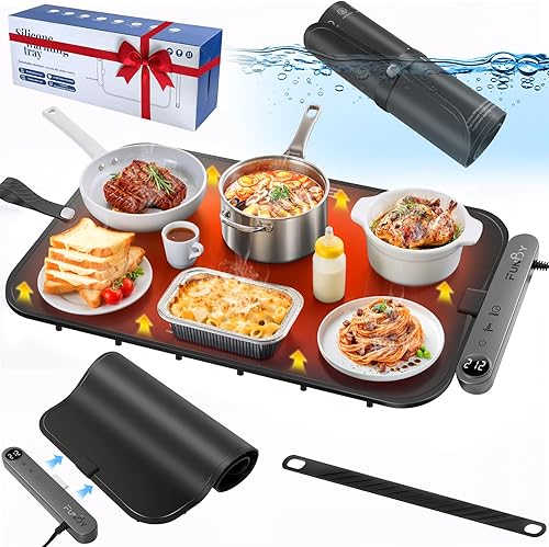 Alfombrilla de calentamiento de alimentos, IPX7 impermeable para alimentos con diseño desmontable, temporizadores de 1 a 6 horas, tapete térmico disponible en Yaxa Costa Rica