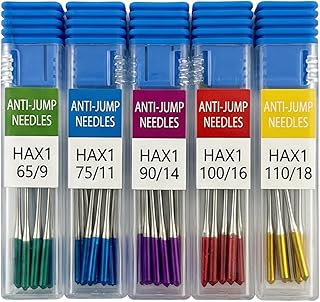 Wcawnlt 60 Stücke Nähmaschine Nadel Set HAX1 65/9 75/11 90/14 100/16 110/18, Universal Nähutensilien Set Für Haushaltsnähmaschine, Jersey Stoff Nähen, Nähzubehör Für Zuhause Schneiderei