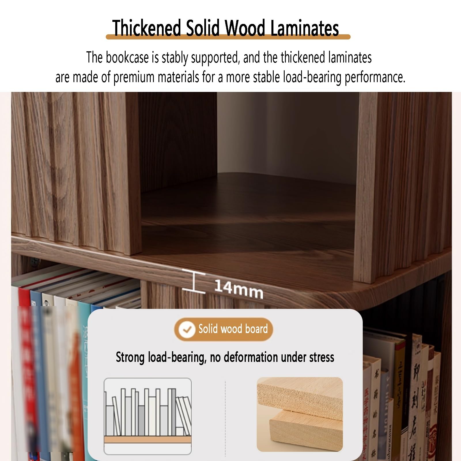 Libreria angolare in Legno di Gomma a 3/4/5 Ripiani, Rotazione a 360°,libreria Girevole da Terra con Scomparti,scaffale espositivo e portaoggetti per Adulti(White,4-Tier)