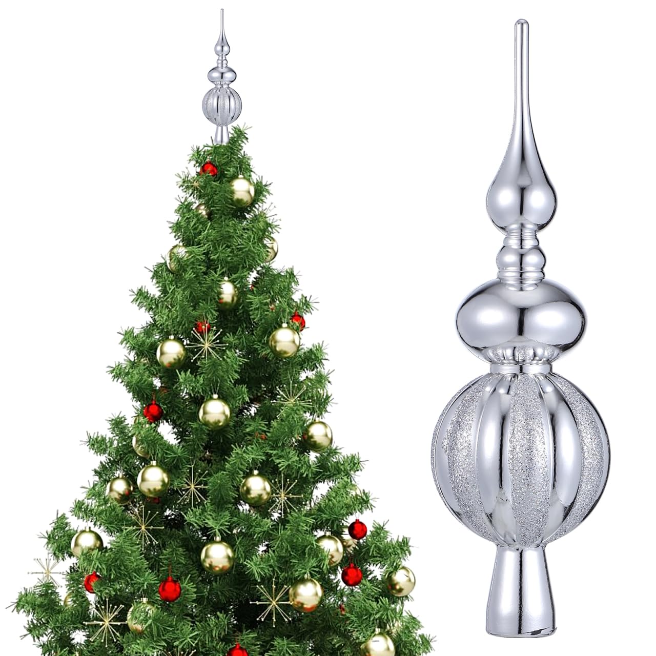 Amazon.com: Silver Finial Tree Topper - Vintage Plastic