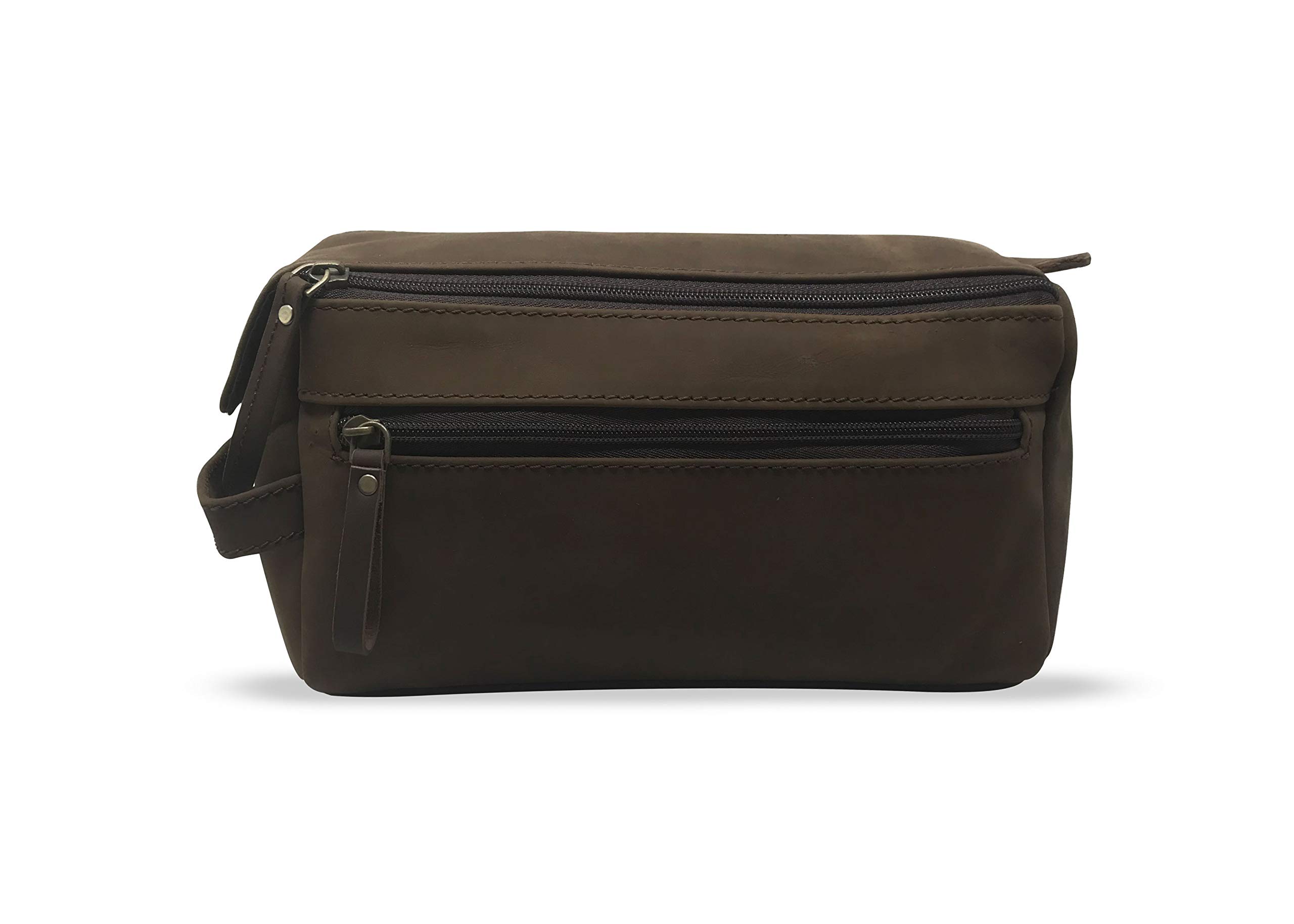HG LTHR Borsa Valigetta Kit Beauty Case Pochette Wash Bag in Pelle da Uomo Donna per Bagno Toilette Rasoi Trucco Cosmetici Farmaci Necessaire Viaggi Impermeabile Regalo Leather toiletry bag dopp kit