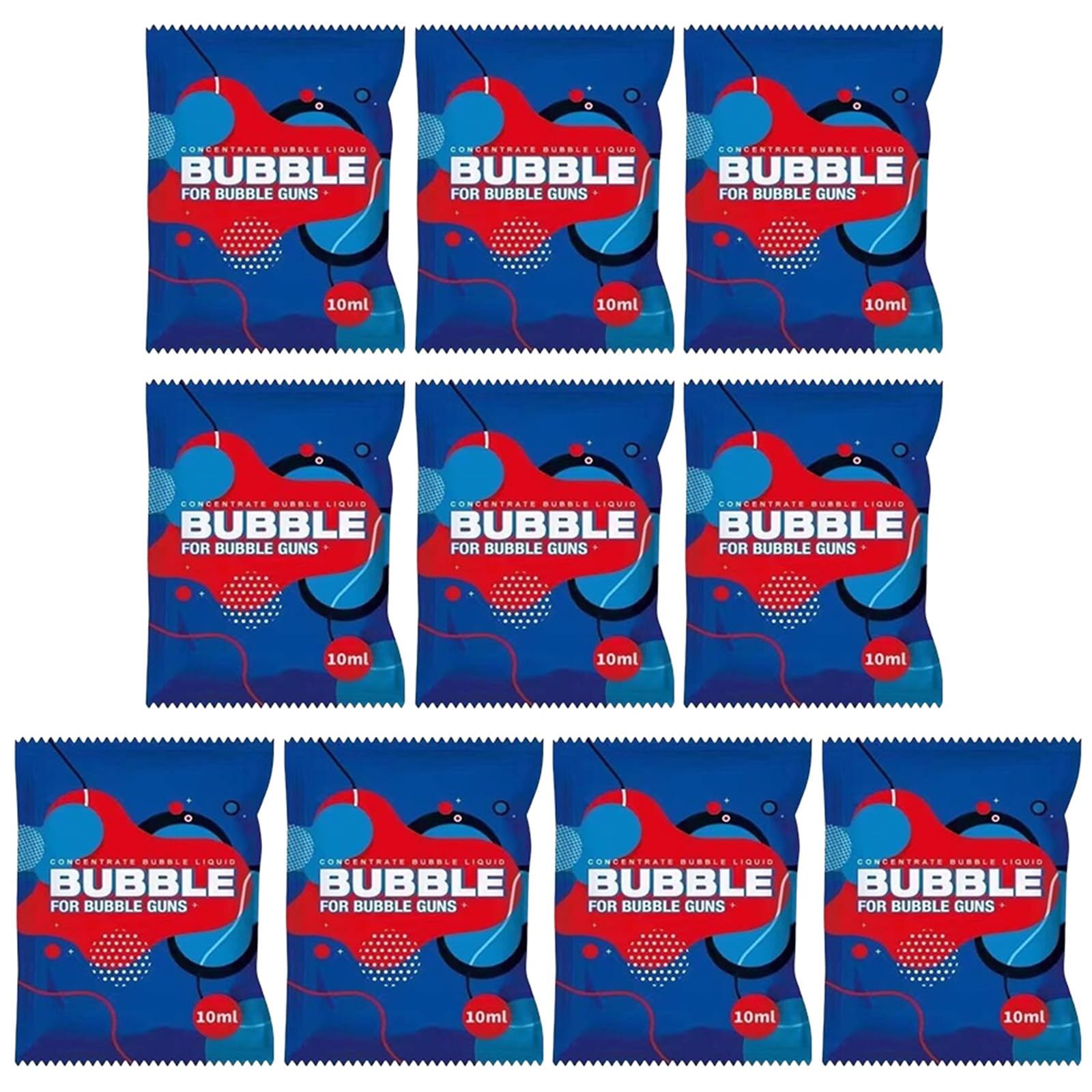 10 Bag Bubble Concentrate Liquid for Bubble Machine Toy for Kids Age 3 and Above