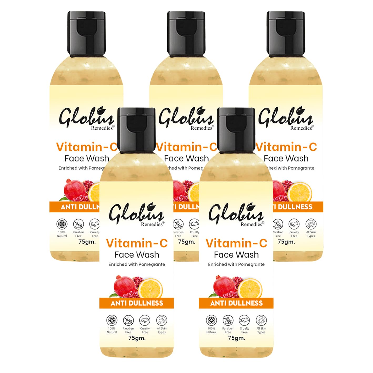 Globus Remedies Vitamin C Face Wash, 75gm (Pack of 5)