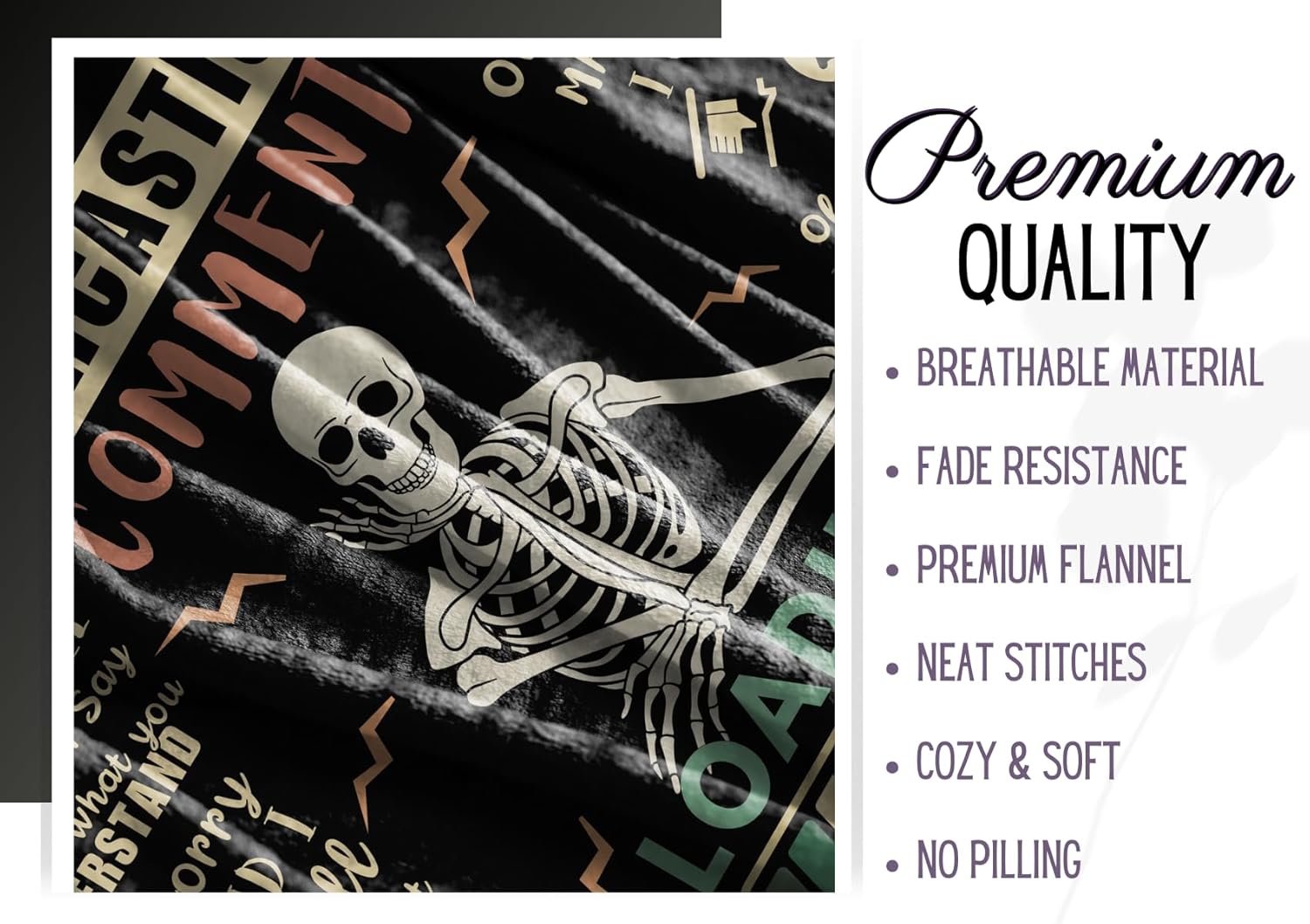 Sarcastic Gifts for Women/Men, Bed Flannel Plush Blanket, Funny Gag Gifts for Boss Friend Coworker in Birthday, Christmas - Size 50" x 65" - Loading - Image 5