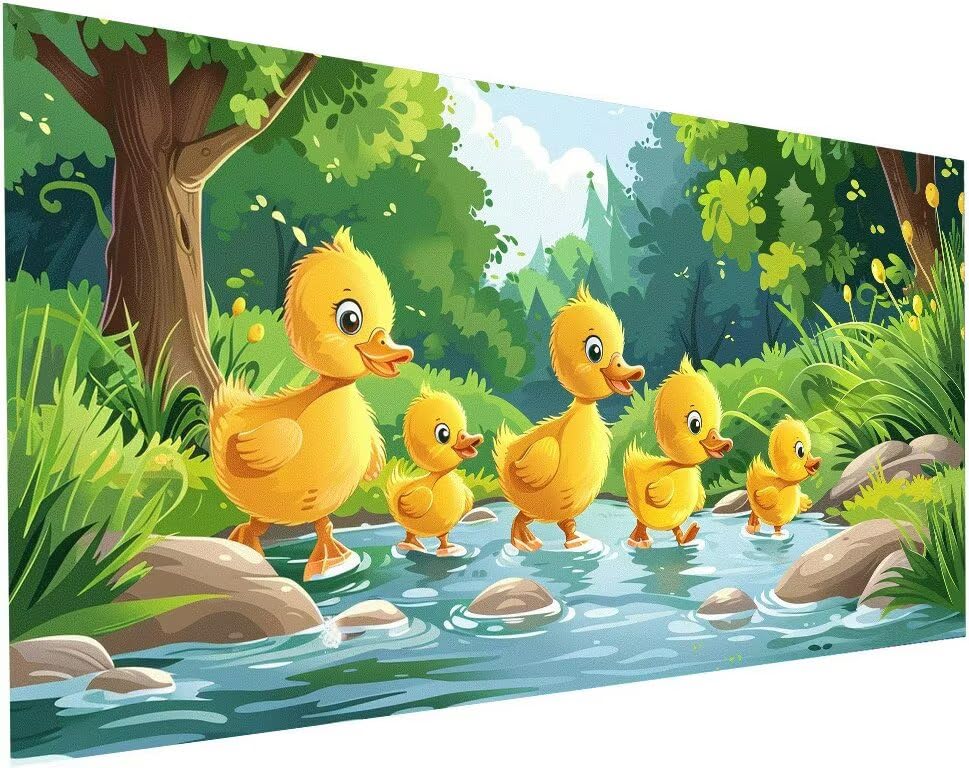 Peinture Diamant Pierre 5D Canard 70x140 cm pour créer une broderie diamant XXL salon S-225