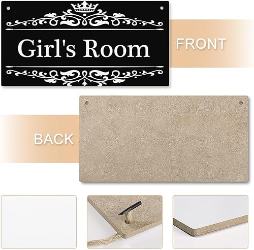 Miniatura 5 de Letrero de habitación de niña, decoración de habitación de niña, guardería, letrero de puerta de niña, letrero colgante de 6 x 12 pulgadas