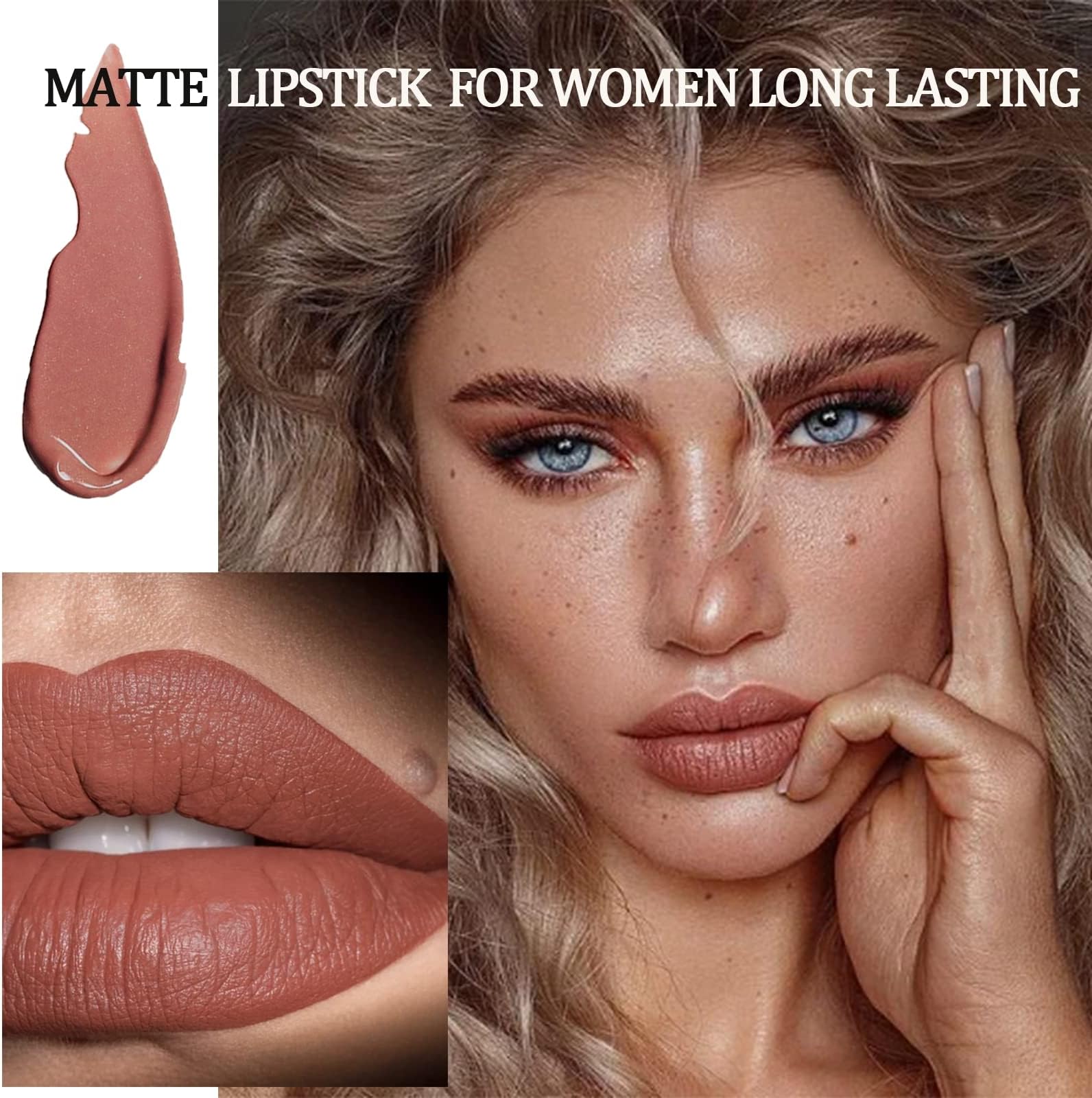 High-Shine Metallic Light Lipgloss Shimmer - Double Touch Plumping Lip Gloss - Non Stick Cup Lipstick - Lightweight Lipstick Make Up Gifts (Nude)