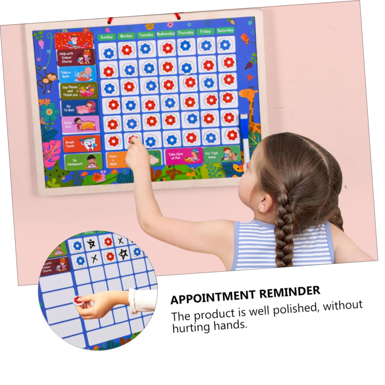 jojofuny Holz Termintafel Für Junge Mädchen Familie Wöchentlich Planer Aufgabentafel Praktische Zeitplan Schreiben Bord Langlebiges Material Kinderfreundlich