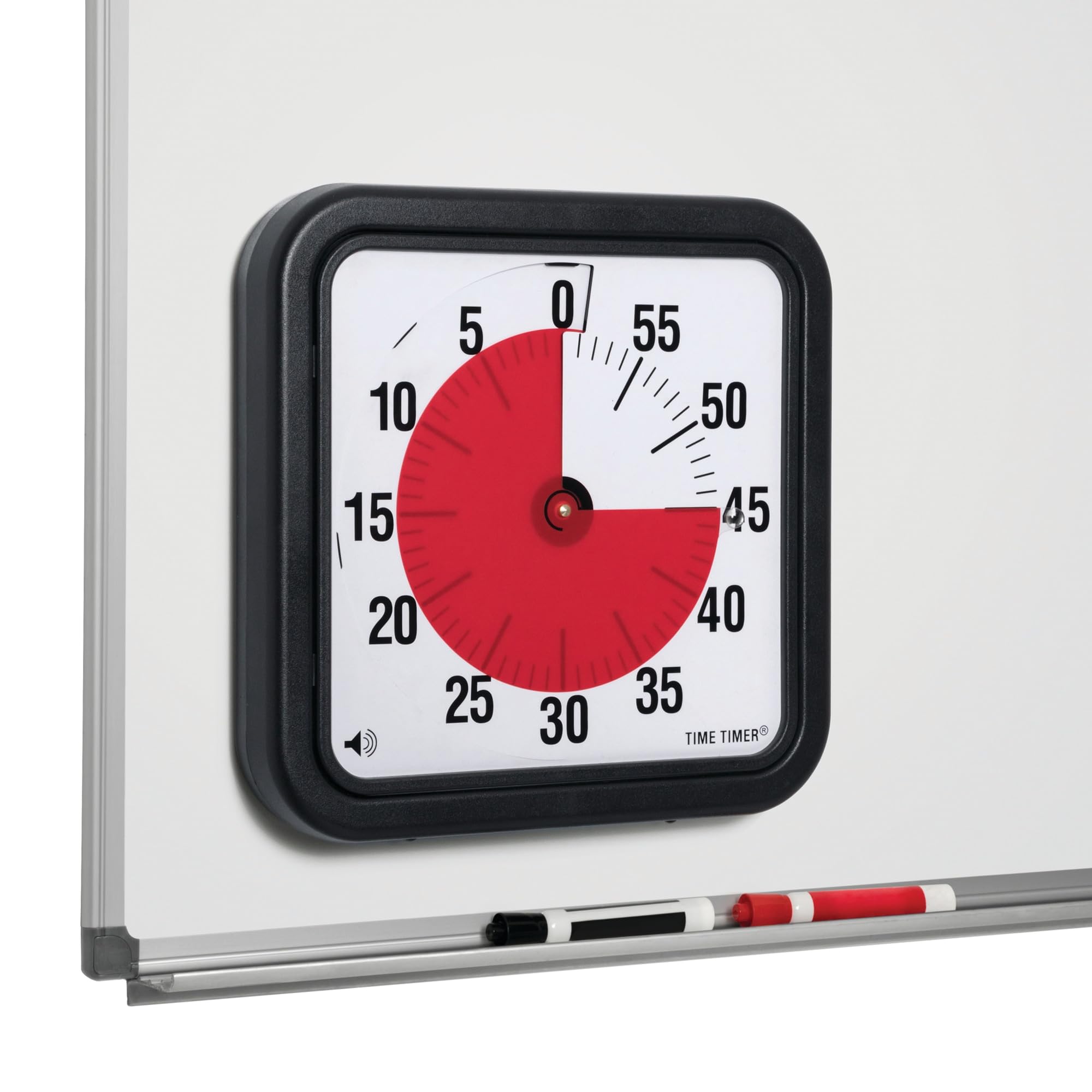 Time Timer magnetischer 60 Minuten Timer mit optischem Signal, Countdown-Uhr für Kinder und Erwachsene, für das Klassenzimmer oder Besprechungsräume (Large - 30 cm), TTA2-MAG-W