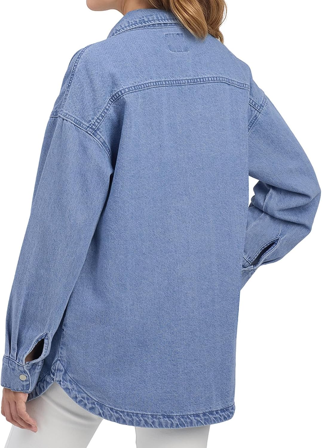HISEA Denim Shirt Women, Jean Shirts for Women, Oversized Denim Shirt for Women, Jean Shacket with Long Sleeves for Winter - Image 2
