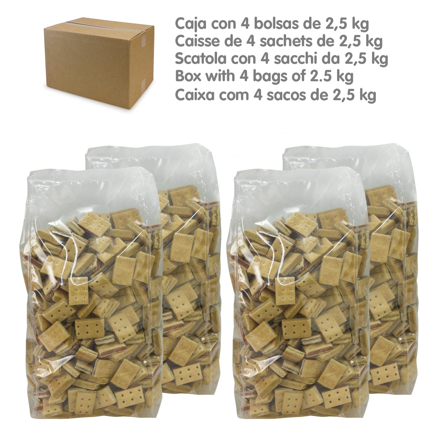 Arquivet, Biscuits, Galletas para perros, sandwich rectángulo, 10 kg