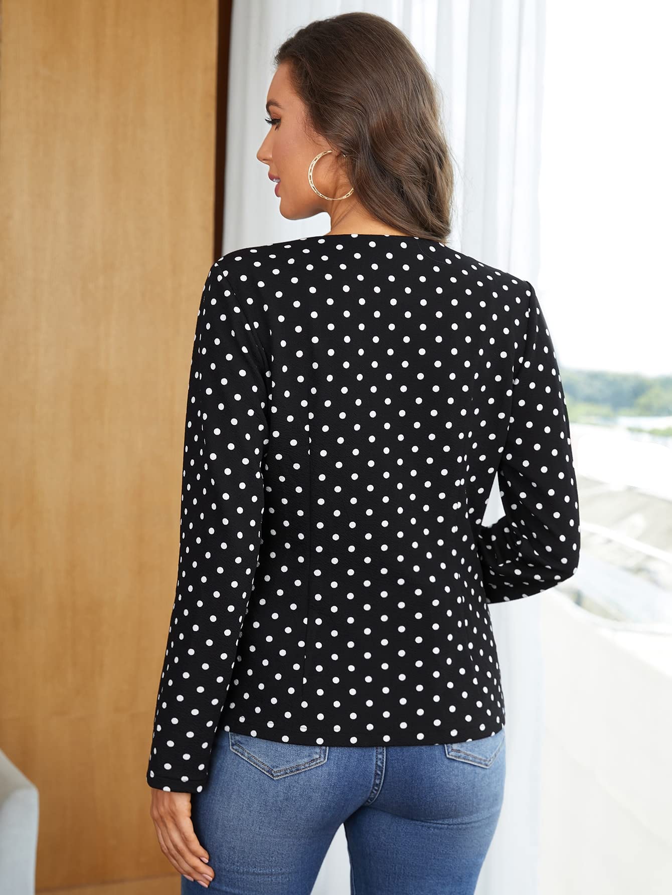 Amazon.com: IMEISH Women's Jackets Open Front Polka-dot