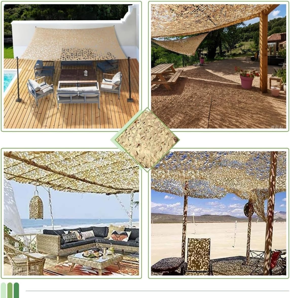 Tarnnetz Sandgelb Sonnenschutz Netz, 4x5m Outdoor Camouflage Net Sonnenschutznetze für Party Dekoration, Sonnensegel für Jagd Camping Outdoor Militär Sichtschutz Garten