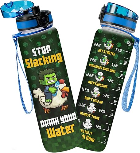 Miniatura 27 de Botella Rastreadora de Agua de Dibujos Animados de Perro de 32 Oz, Botella de Agua Aislada con Lindo Personaje de Perro Lindo perro,Azul 2,azul